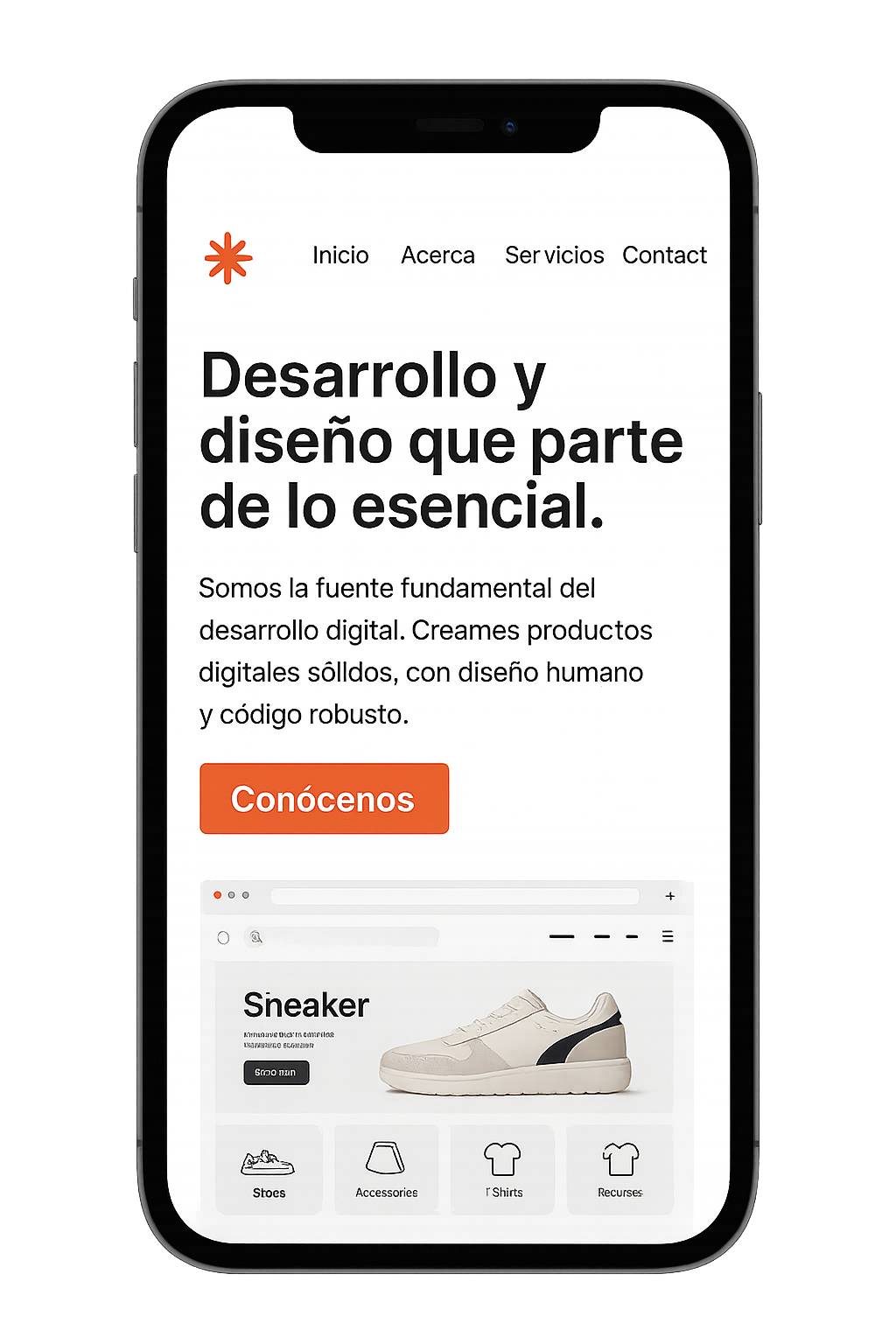 Mockup de aplicación móvil